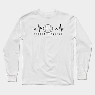 Softball Heartline Design Long Sleeve T-Shirt